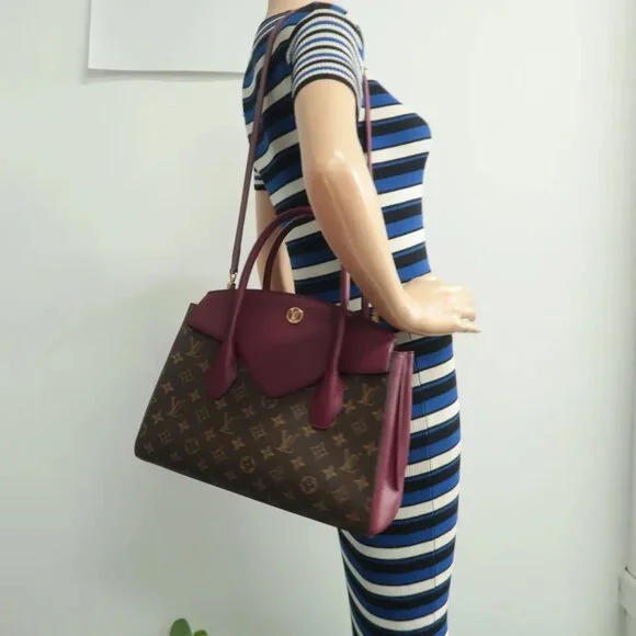 100% Authentic Louis Vuitton Florine Brown&Purple Monogram Canvas Satchel - Picture 12 of 12